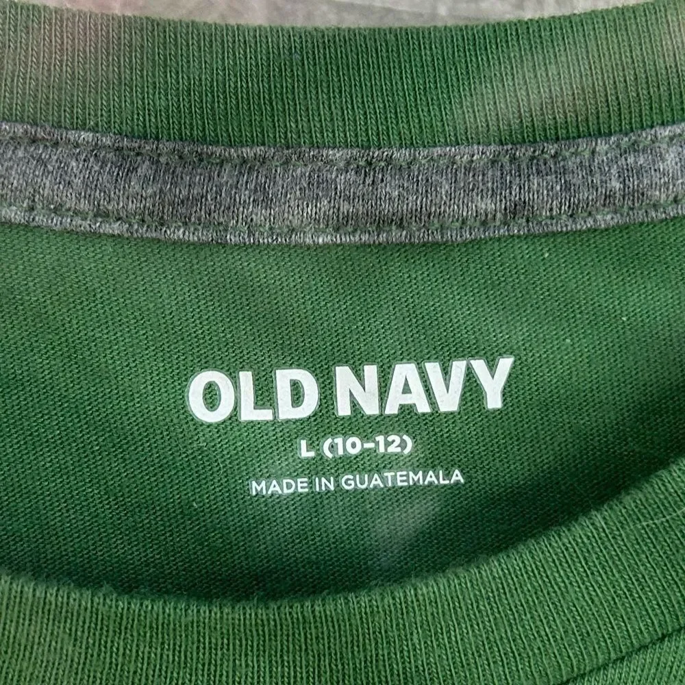 5 for $25🔥Old Navy Dinosaur Green Christmas Holiday‎ T-Shirt Boys Large (10-12)